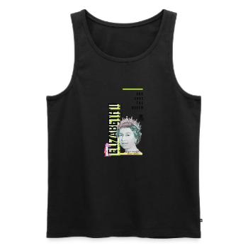 RIP Königin Elizabeth II., God Save the Queen, - Männer Premium Bio Tank Top - Schwarz - Vorne - AI Model Male 178 light (178cm)