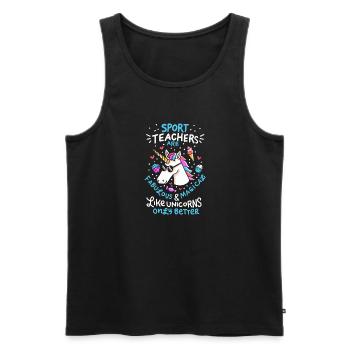 Sports Teacher Gift - Sports Teacher School Einhorn - Men's Premium Organic Tank Top - black - Front - AI Model Male 178 light (178cm)