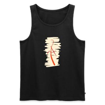 Abstract A - Men's Premium Organic Tank Top - black - Front - Michal (187cm)