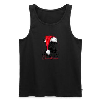 Santa SCHNAUZER Joyeux Noël Chiens Wilsigns - Débardeur bio Premium Homme - noir - Devant - Michal (187cm)