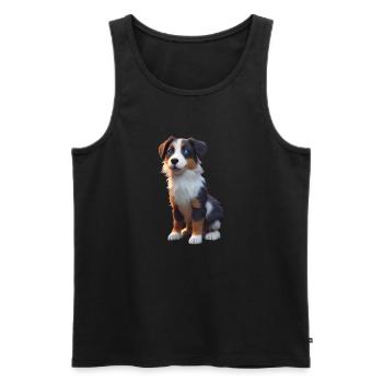 Chien australien - Débardeur bio Premium Homme - noir - Devant - Michal (187cm)