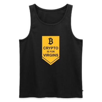 crypto is for virgins - Männer Premium Bio Tank Top - Schwarz - Vorne - AI Model Male 178 light (178cm)