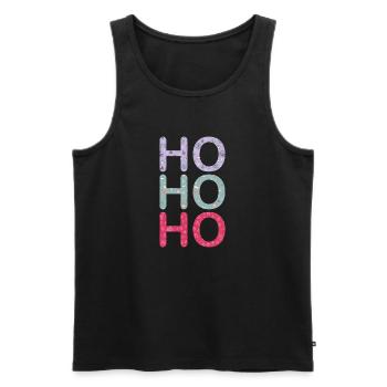 HO HO HO - Men's Premium Organic Tank Top - black - Front - AI Model Male 178 light (178cm)