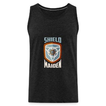 Shield Maiden Vikings Norse - Männer Premium Bio Tank Top - Anthrazit - Vorne - Alexander (188cm)