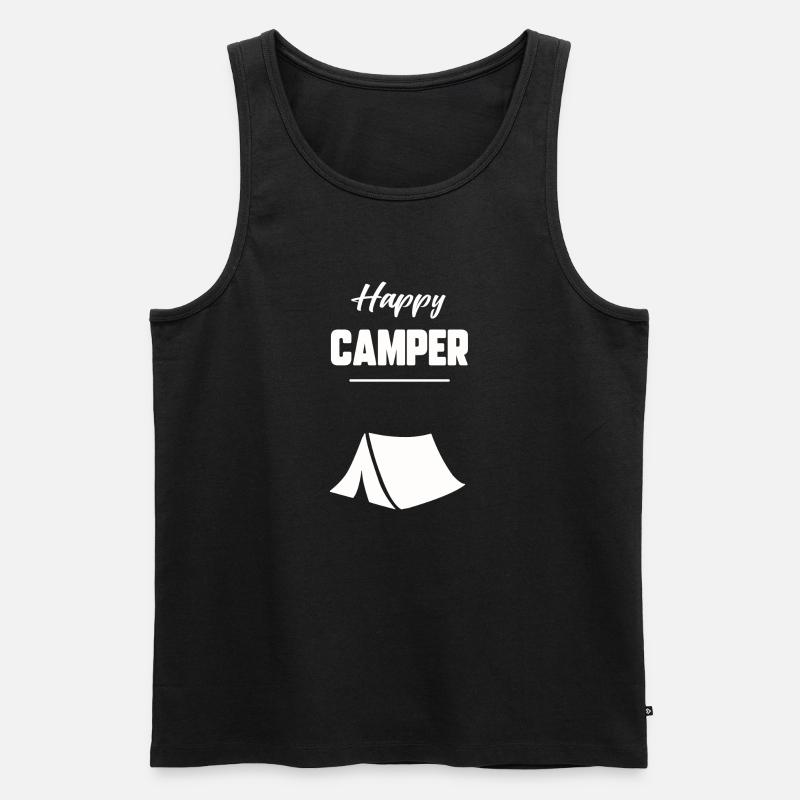 Glücklicher Camper - Männer Premium Bio Tank Top - Schwarz