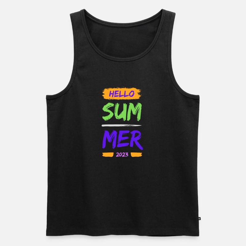 Hello Summer - Männer Premium Bio Tank Top - Schwarz