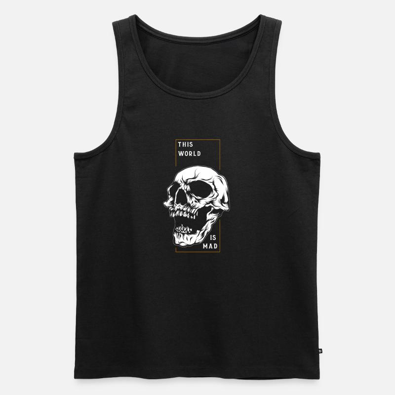 skull - Männer Premium Bio Tank Top - Schwarz