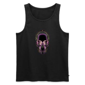 Totenkopf - Männer Premium Bio Tank Top - Schwarz - Vorne - Michal (187cm)