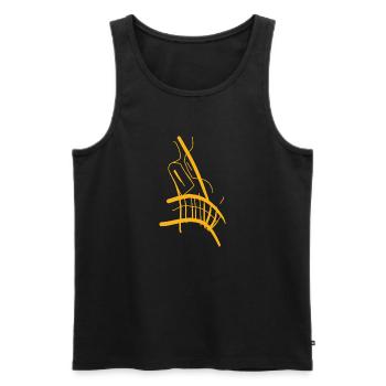Oranges abstraktes Gesicht auf T-Shirt - Männer Premium Bio Tank Top - Schwarz - Vorne - Michal (187cm)