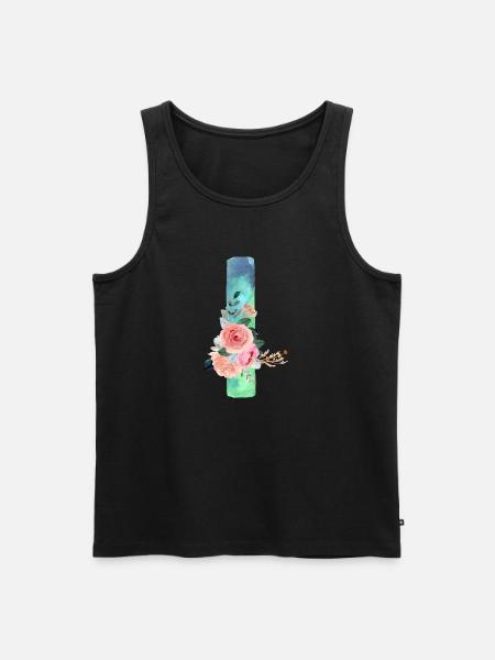 Buchstabe I Aquarell - Männer Premium Bio Tank Top - Schwarz