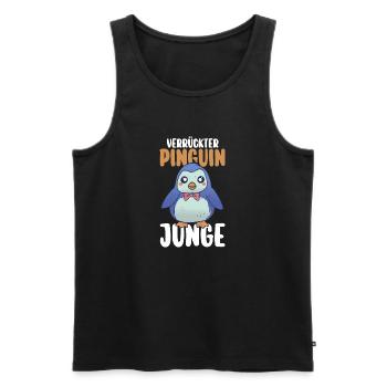 Pinguin - Männer Premium Bio Tank Top - Schwarz - Vorne - AI Model Male 178 light (178cm)