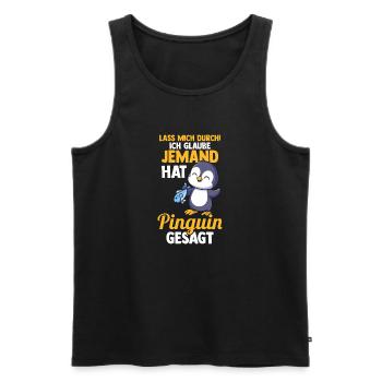 Pinguin - Männer Premium Bio Tank Top - Schwarz - Vorne - Michal (187cm)