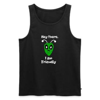 Hey there I'm friendly - Men's Premium Organic Tank Top - black - Front - Michal (187cm)