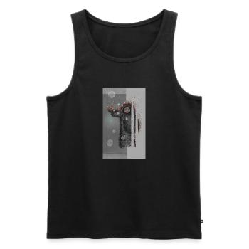 petit chien fou - Débardeur bio Premium Homme - noir - Devant - Michal (187cm)