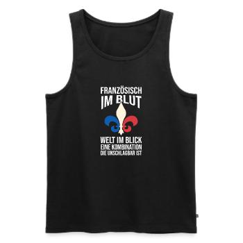 French French France - Men's Premium Organic Tank Top - black - Front - Michal (187cm)