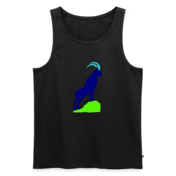 steinbock 02 - Männer Premium Bio Tank Top - Schwarz - Vorne - Michal (187cm)