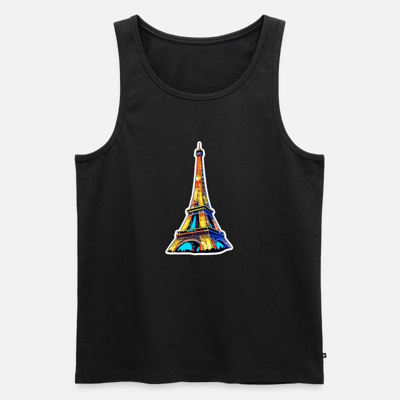 Eiffelturm #20 - Männer Premium Bio Tank Top - Schwarz