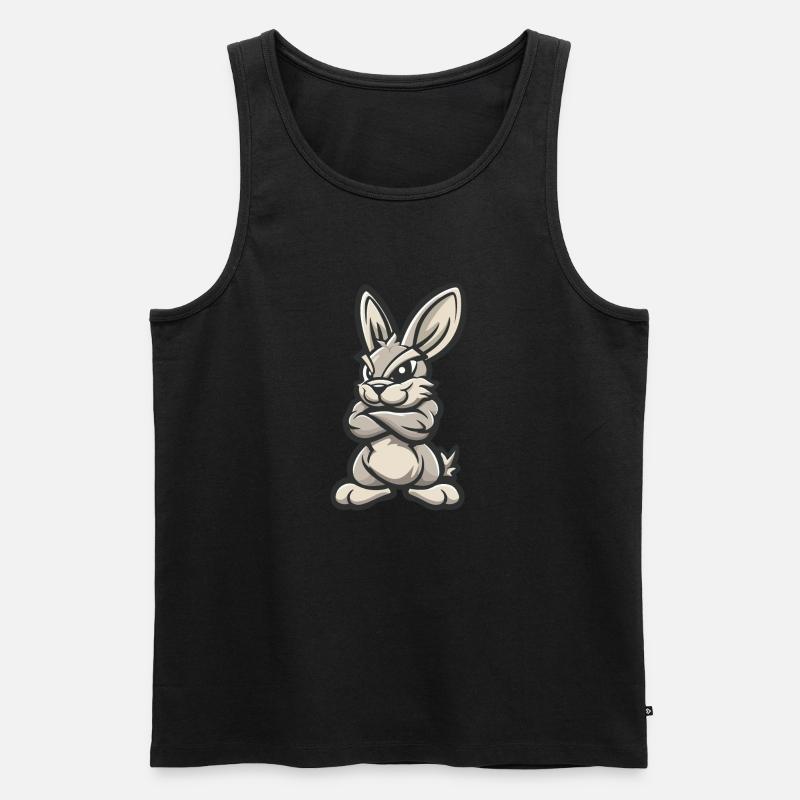 Hase Rabbit Comic - Männer Premium Bio Tank Top - Schwarz