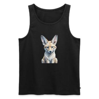 Fennec Renard - Débardeur bio Premium Homme - noir - Devant - AI Model Male 178 light (178cm)