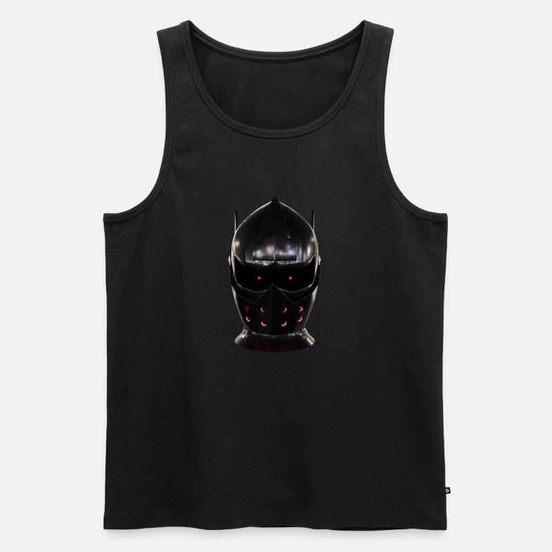 Cyber Warrior Helm - Männer Premium Bio Tank Top - Schwarz