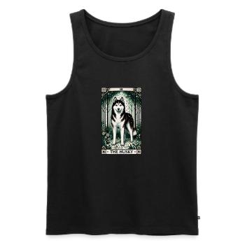 The Husky - Men's Premium Organic Tank Top - black - Front - AI Model Male 178 light (178cm)