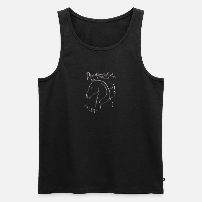 Pferdemädchen - Mädchen liebt Pferde - Männer Premium Bio Tank Top - Schwarz