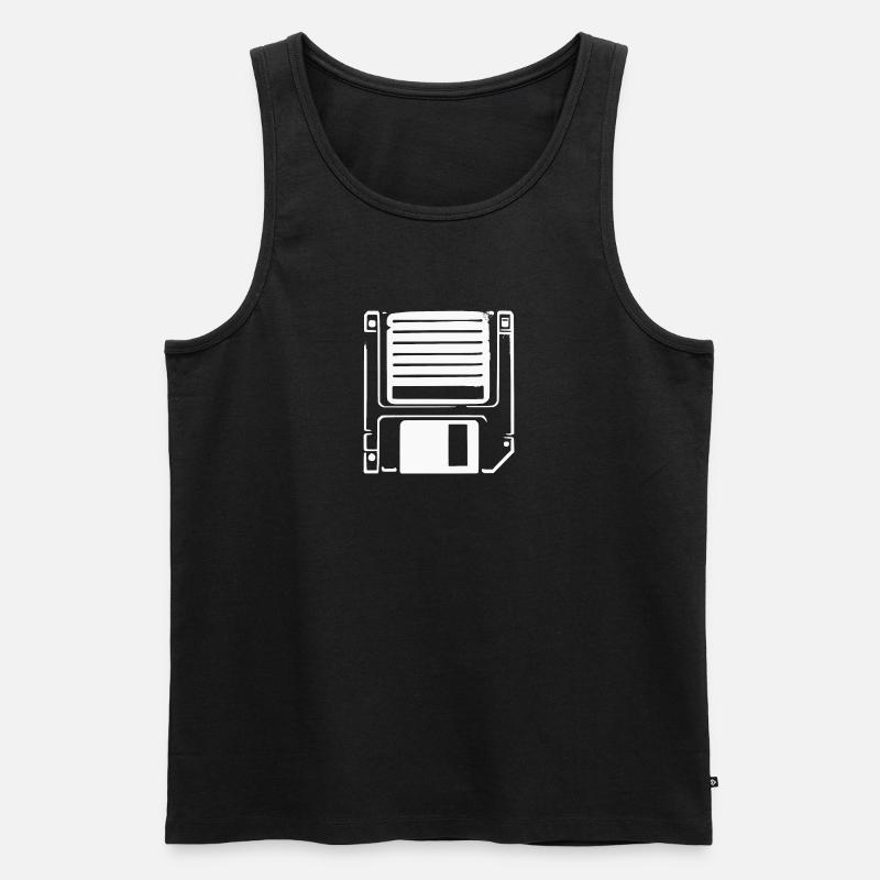 Floppy Disk Retro Technology Design - Men's Premium Organic Tank Top - black