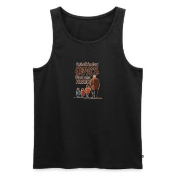 Enkelkinder - Opas Stolz und Freude - Männer Premium Bio Tank Top - Schwarz - Vorne - Michal (187cm)