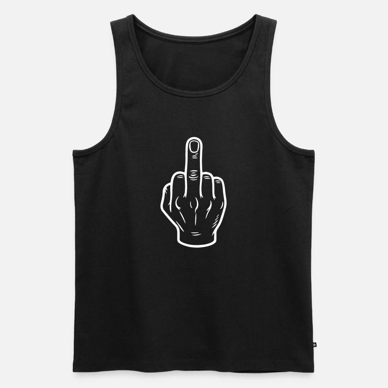 Mittelfinger Symbol - Männer Premium Bio Tank Top - Schwarz