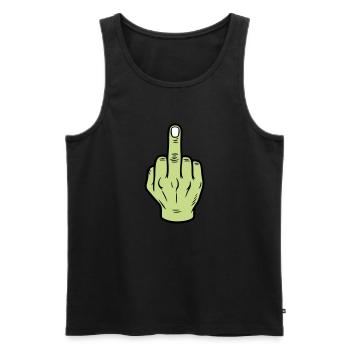 Middle Finger Hand Icon - Men's Premium Organic Tank Top - black - Front - AI Model Male 178 light (178cm)