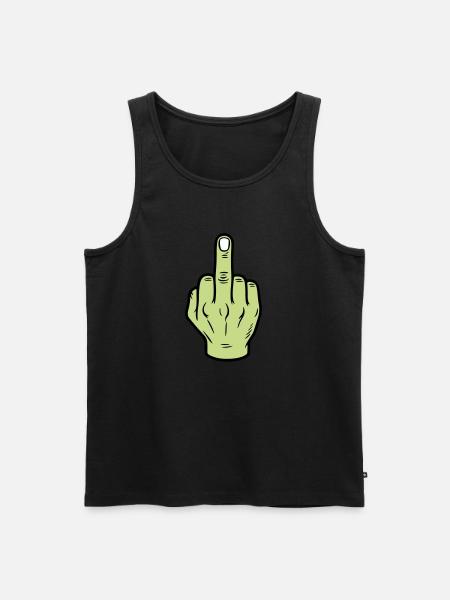 Middle Finger Hand Icon - Men's Premium Organic Tank Top - black