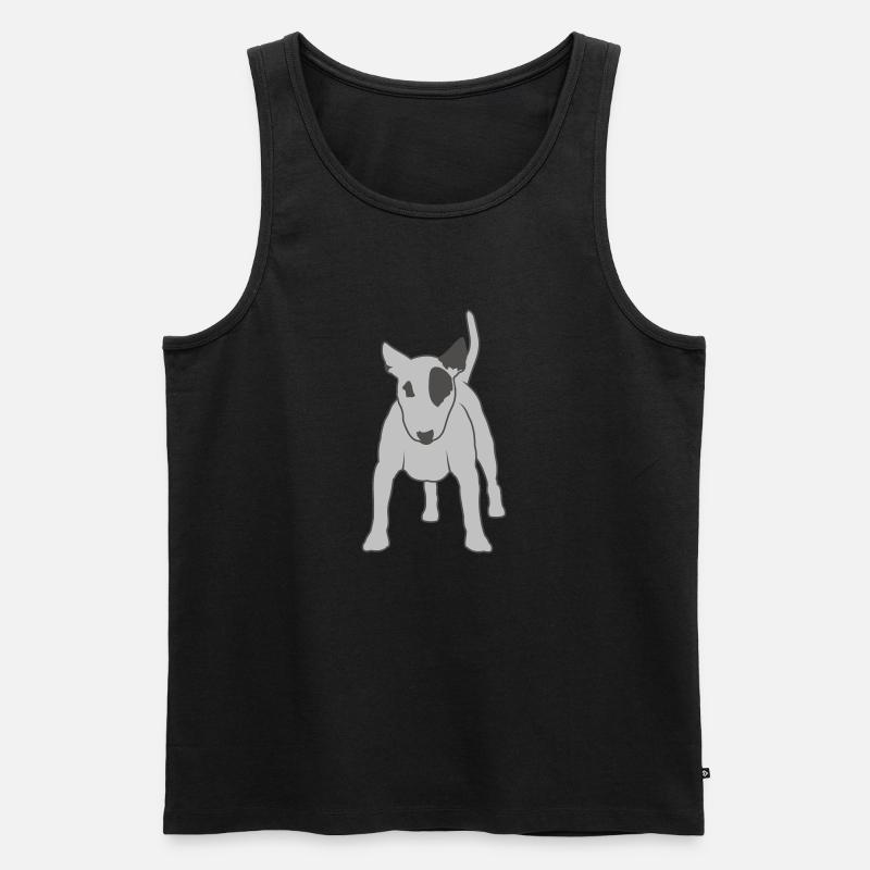 dogz_bullterrier_b_outlined - Männer Premium Bio Tank Top - Schwarz