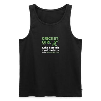 Sport Girl Définition Cricket - Débardeur bio Premium Homme - noir - Devant - Michal (187cm)