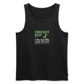 Sport Boy Définition Cricket - Débardeur bio Premium Homme - noir - Devant - Michal (187cm)
