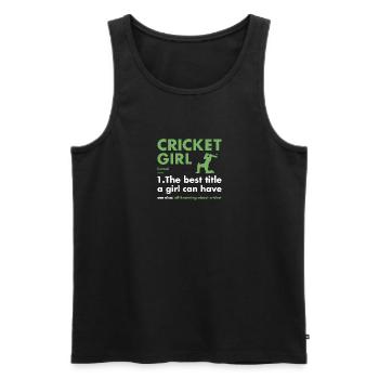 Sport Girl Definition Cricket - Männer Premium Bio Tank Top - Schwarz - Vorne - Michal (187cm)