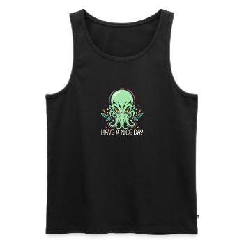 Cthulhu have a nice day - Männer Premium Bio Tank Top - Schwarz - Vorne - AI Model Male 178 light (178cm)