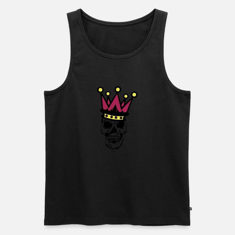 Kopf des Todes Krone - Männer Premium Bio Tank Top - undefined