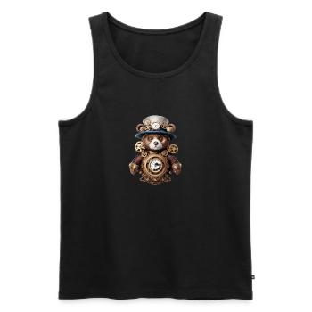Steampunk Teddy - Débardeur bio Premium Homme - noir - Devant - AI Model Male 178 light (178cm)