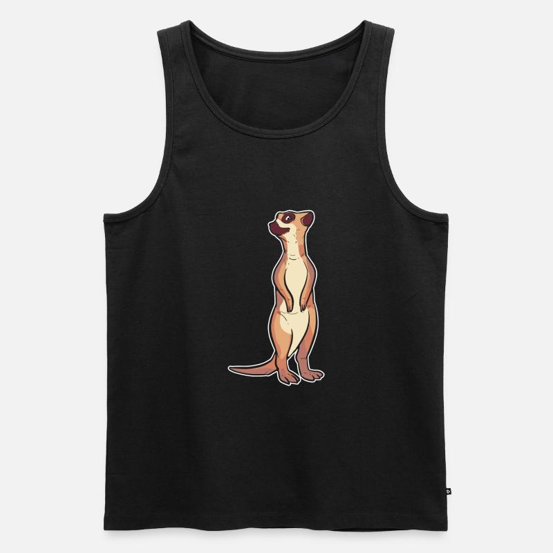 Erdmännchen - Männer Premium Bio Tank Top - Schwarz