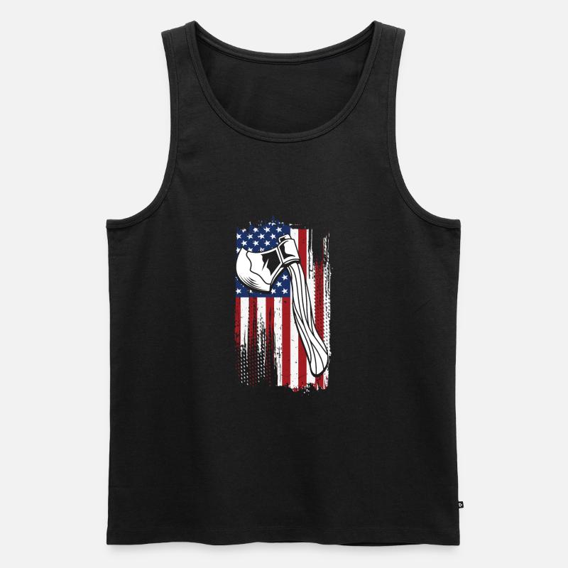 Axt - Männer Premium Bio Tank Top - Schwarz