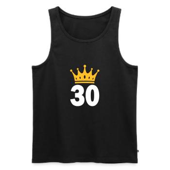30 Krone 30th birthday 30 years - Men's Premium Organic Tank Top - black - Front - AI Model Male 178 light (178cm)