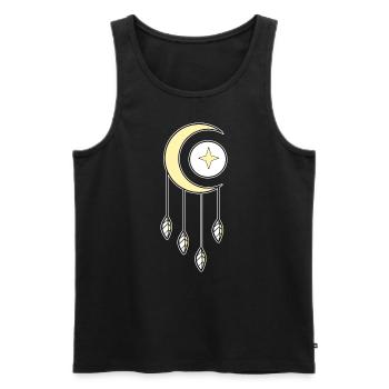 Stammes-Mond-Traumfänger Selenophil - Männer Premium Bio Tank Top - Schwarz - Vorne - Michal (187cm)