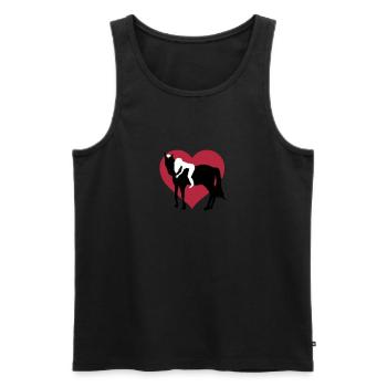 Fille et son cheval - Débardeur bio Premium Homme - noir - Devant - Michal (187cm)