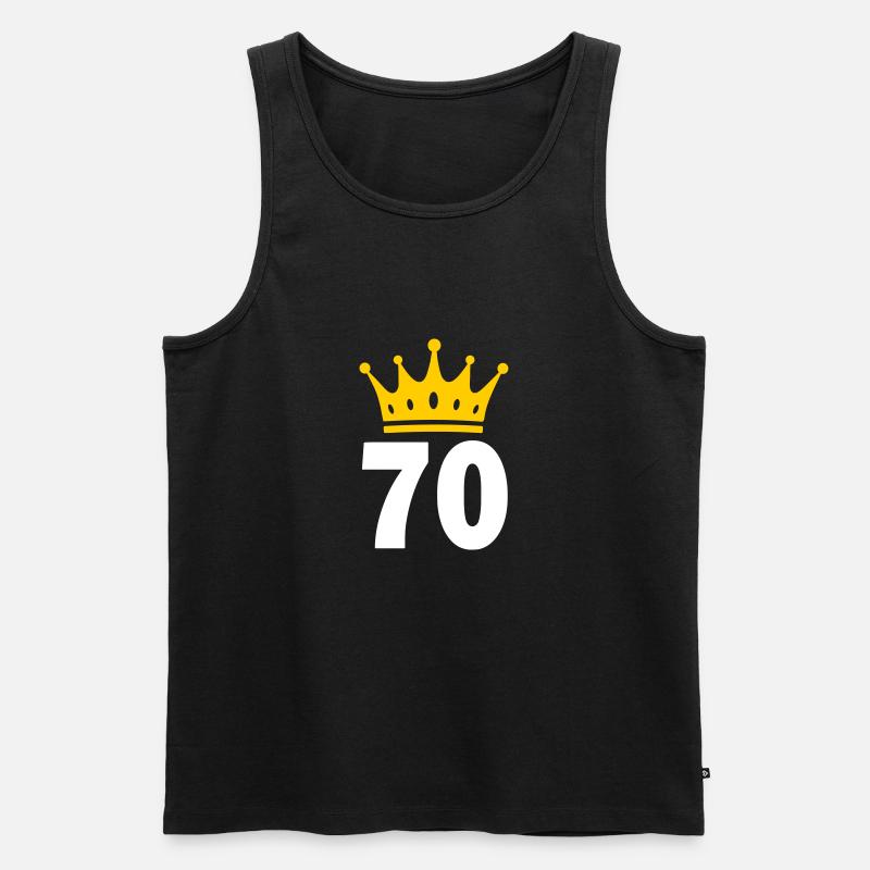70 Krone 70° compleanno 70 anni - Canottiera ecologica premium da uomo - nero