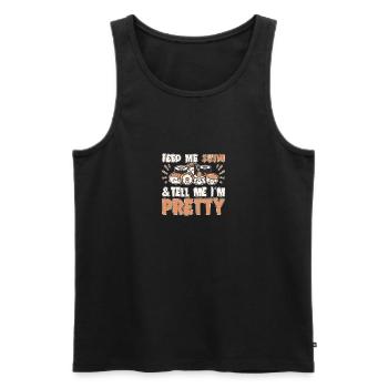 Sushi Lover Nourris-moi Sushi Dis-moi que je suis jolie - Débardeur bio Premium Homme - noir - Devant - AI Model Male 178 light (178cm)