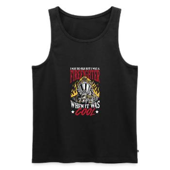 Firefighter I may be old, but I was - Men's Premium Organic Tank Top - black - Front - AI Model Male 178 light (178cm)