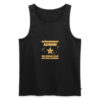 Kollege Adrien - Männer Premium Bio Tank Top - Schwarz - Vorne - AI Model Male 178 light (178cm)