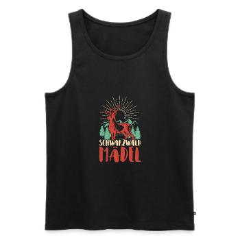 Schwarzwald Schwarzwaldmädel Bollenhut Damen - Männer Premium Bio Tank Top - Schwarz - Vorne - Michal (187cm)