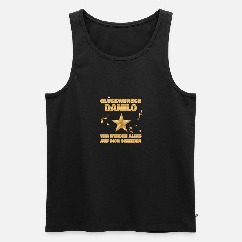 Abschiedsgeschenk Danilo - Männer Premium Bio Tank Top - Schwarz
