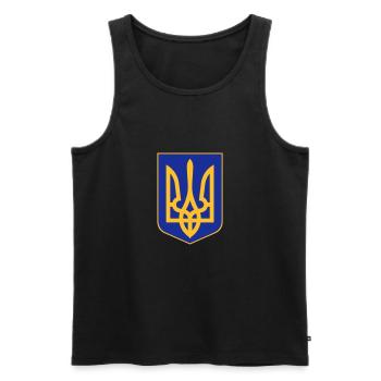 Ukraine Wappen - Débardeur bio Premium Homme - noir - Devant - AI Model Male 178 light (178cm)